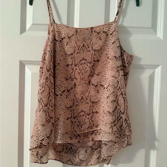 Rachel Zoe | Pink Snake Skin Printed Tank Top with Adjustable Straps | Size M - Picture 2 of 7